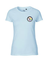 Damen T-Shirt Kein Seelenbohrer für Nazis (light blue)