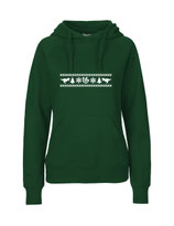 Ladies Hoodie Ugly Christmas (white/bottle green)