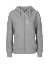 Ladies Zip Hoodie Papierflieger (white/grey)