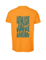 Herren T-Shirt Bubbleschrift (okay orange/aqua green)
