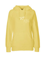 Ladies Hoodie Papierflieger (white/dusty yellow)