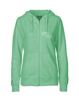 Ladies Zip Hoodie Papierflieger (white/dusty mint)