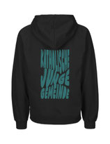 Mens Hoodie Bubble Schrift (black/aqua green)