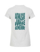 Damen T-Shirt Bubbleschrift (ash grey/aqua green)