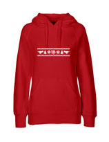 Ladies Hoodie Ugly Christmas (white/red)