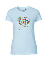 Damen T-Shirt Konfettiseelenbohrer (light blue)