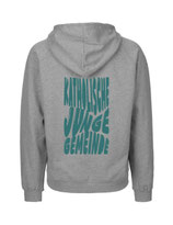 Mens Hoodie Bubbleschrift (grey/aqua green)