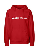 Mens Hoodie Skyline (white/red)