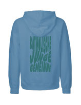 Mens Hoodie Bubbleschrift (dusty indigo/aqua green)