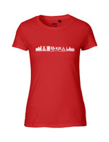 Damen T-Shirt Skyline (white/red)