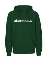 Mens Hoodie Skyline (white/bottle green)