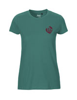 Damen T-Shirt Herzseelenbohrer (bordeaux/teal)