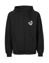 Mens Zip Hoodie Herzseelenbohrer (white/black)