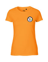 Damen T-Shirt Kein Seelenbohrer für Nazis (ok orange)