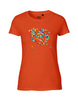 Damen T-Shirt Konfettiseelenbohrer (orange)