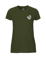 Damen T-Shirt Herzseelenbohrer (white/military)