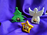 Tolle Verpackung für die goldene Kugel ! 3 Formen erhältlich Engel * Weihnachtsbaum * Stern mit oder ohne Schokolade