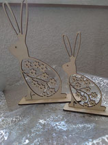 Osterhase mit Blumen Lasercut zum hinstellen