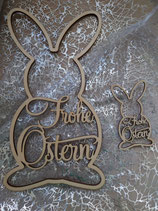 Osterhase Lasercut"Frohe Ostern"