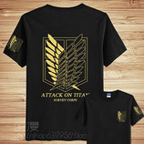 Attack on Titan T-Shirt  Black x Gold