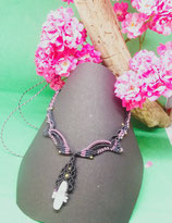 Collier quartz rose en pendentif
