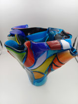 Vase déco plissé style vitrail