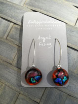 boucles d'oreilles cabochons en verre fusionné modèle Romy