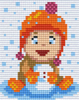 801402 petite fille boule de neige