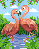 801442 Couple flamants roses
