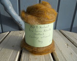 laine cardée artisanale shetland (mèches jaune et vert)