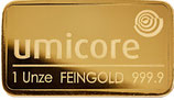 1 Feinunze Umicore Feingold: 999,9, Goldbarren. Kaufen.