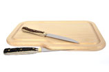 Schneidebrettl Ahornholz mit Messerschlitz und Jausenmesser