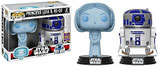 FUNKO POP! Star Wars HOLOGRAPHIC PRINCESS LEIA / R2-D2 2 Pack SDCC 2017