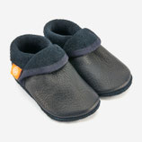 chaussons cuir bleu foncé, Orangenkinder