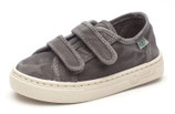 baskets velcros coton bio gris délavé, Natural World