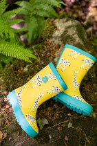 Bottes de pluie Girafe - jaune/semelle turquoise Frugi