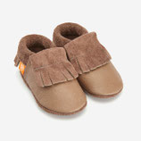 chaussons Tipi mocassin - cuir beige, Orangenkinder