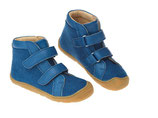 Bottines Disana, cuir et laine - bleu avec velcros