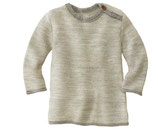 pull bébé laine - pt mousse gris / écru, Disana