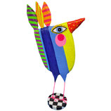Vogelfigur aus Pappmaché – bunt, handgefertigt 250601351