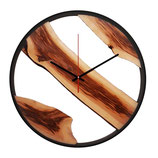 Wanduhr mit Stahlring - Wildpflaume "Kriecherl" zweiteiliges Uhrenblatt
