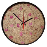 Wanduhr Heuuhr Rosenblätter / Clock alpine meadow hay rose petals