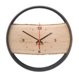 Wanduhr mit Stahlring - helle Eiche,  einteiliges Uhrenblatt