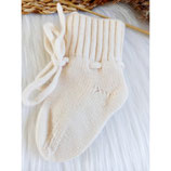 100 % Merino wol baby slofjes / sokjes creme