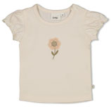 T-shirt met crochet bloem - Let Your Dreams Blossom