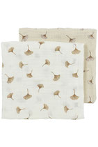Pre-washed Pre-washed hydrofiele doeken Ginkgo - offwhite/soft sand - 70x70cm
