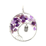 Pendentif en Amethyste hibou 5 cm