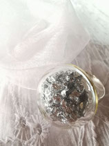 Bague globe 25 mm Feuille d'Argent