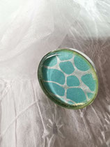 Bague cabochon 25 mm marbré turquoise