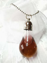 Collier verre soufflé goutte liquide marron